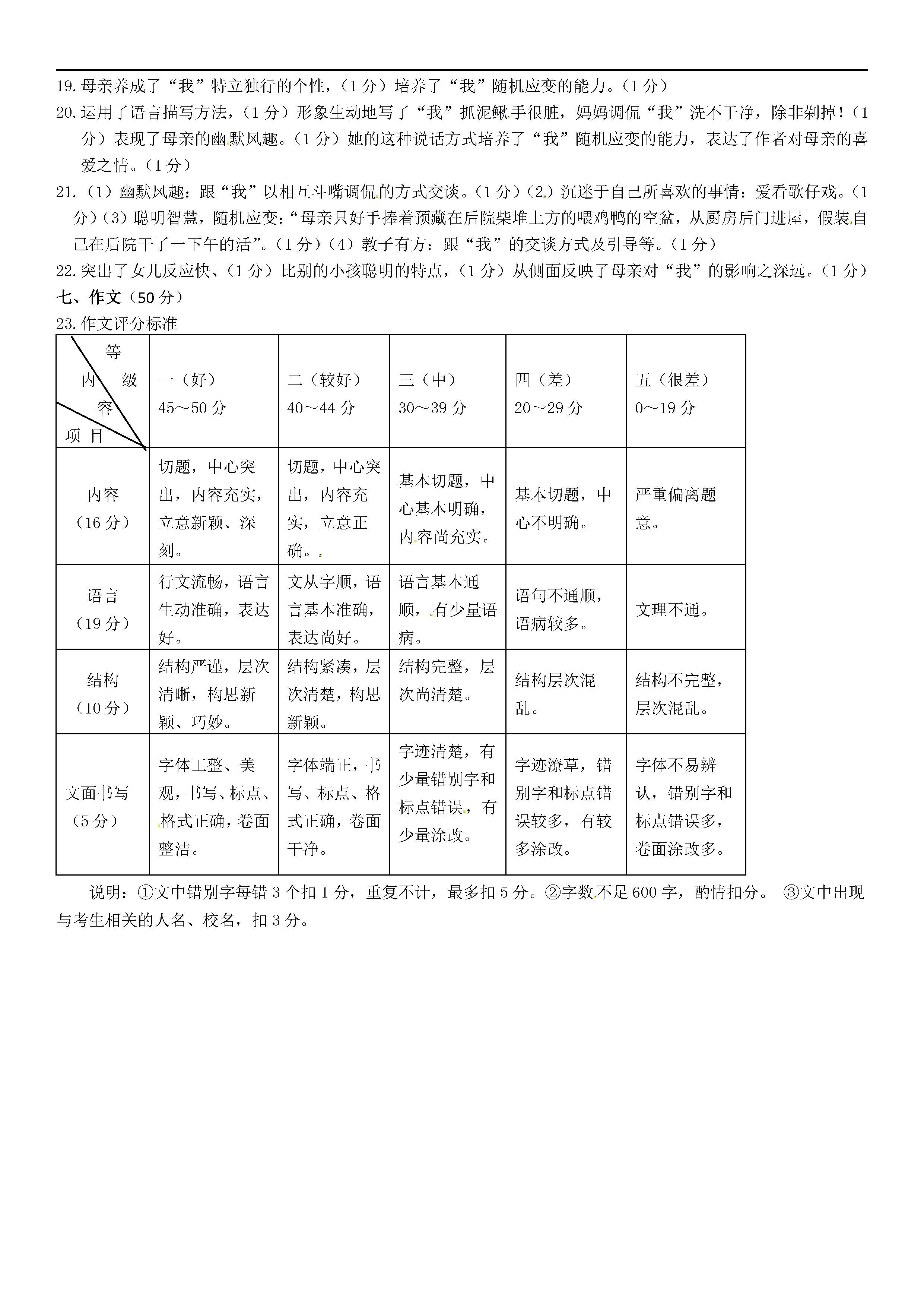 广西贵港市覃塘区2019-2020七年级语文上册期中试卷附答案