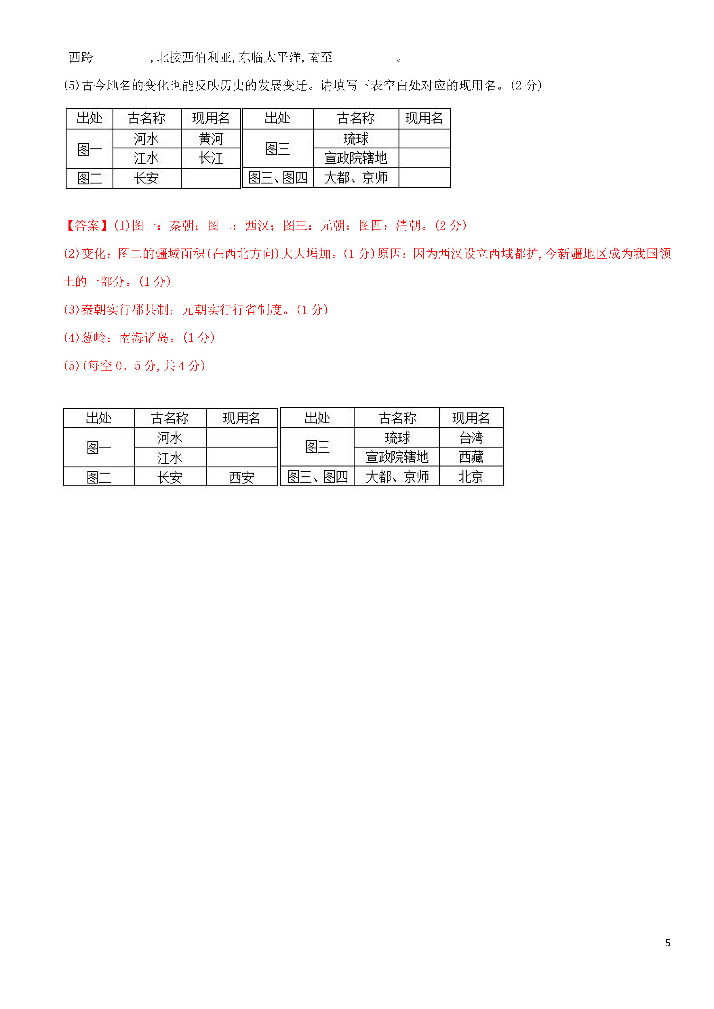 2018-2019初一年级历史下册期末测试题