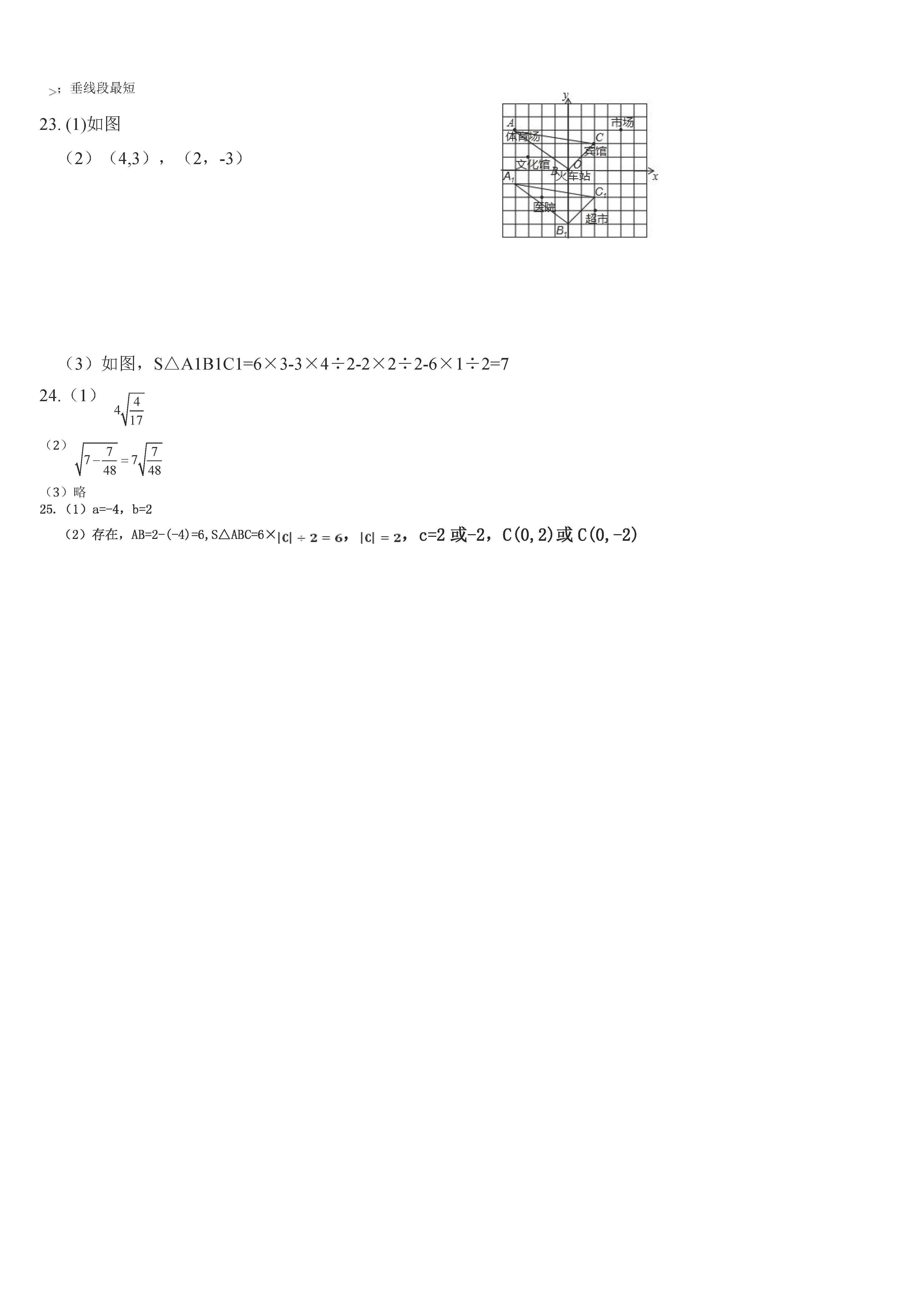 2018-2019初一年级数学下册期中测试题含参考答案