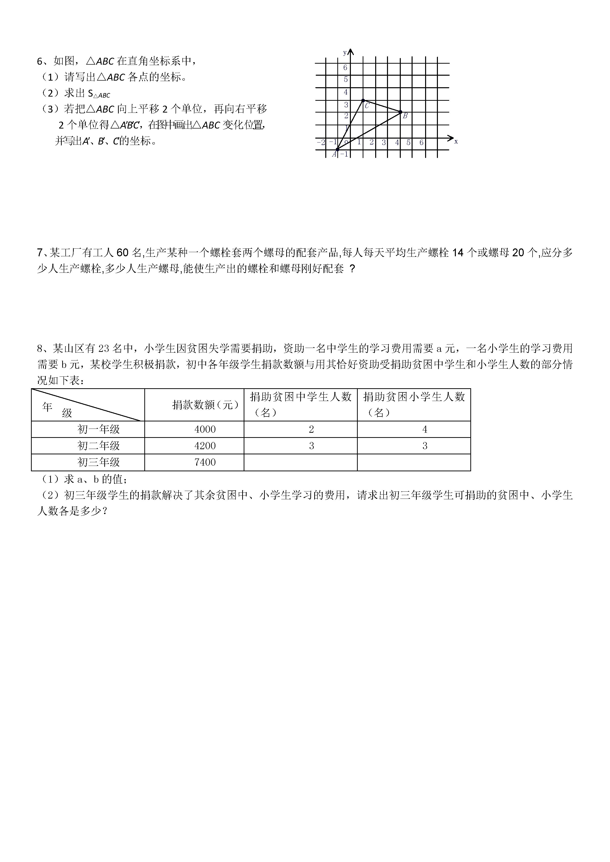 2019-2020辽宁沈阳初一数学下4月月考试题