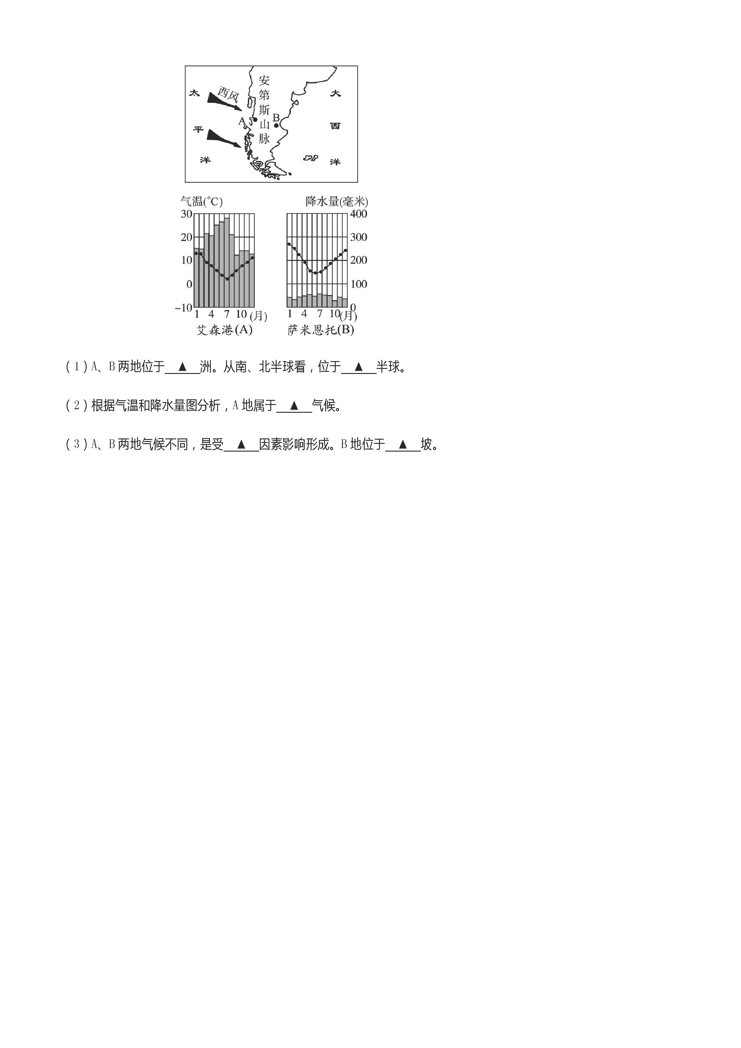 新人教版2018-2019初一年级地理上册期末测试题含答案