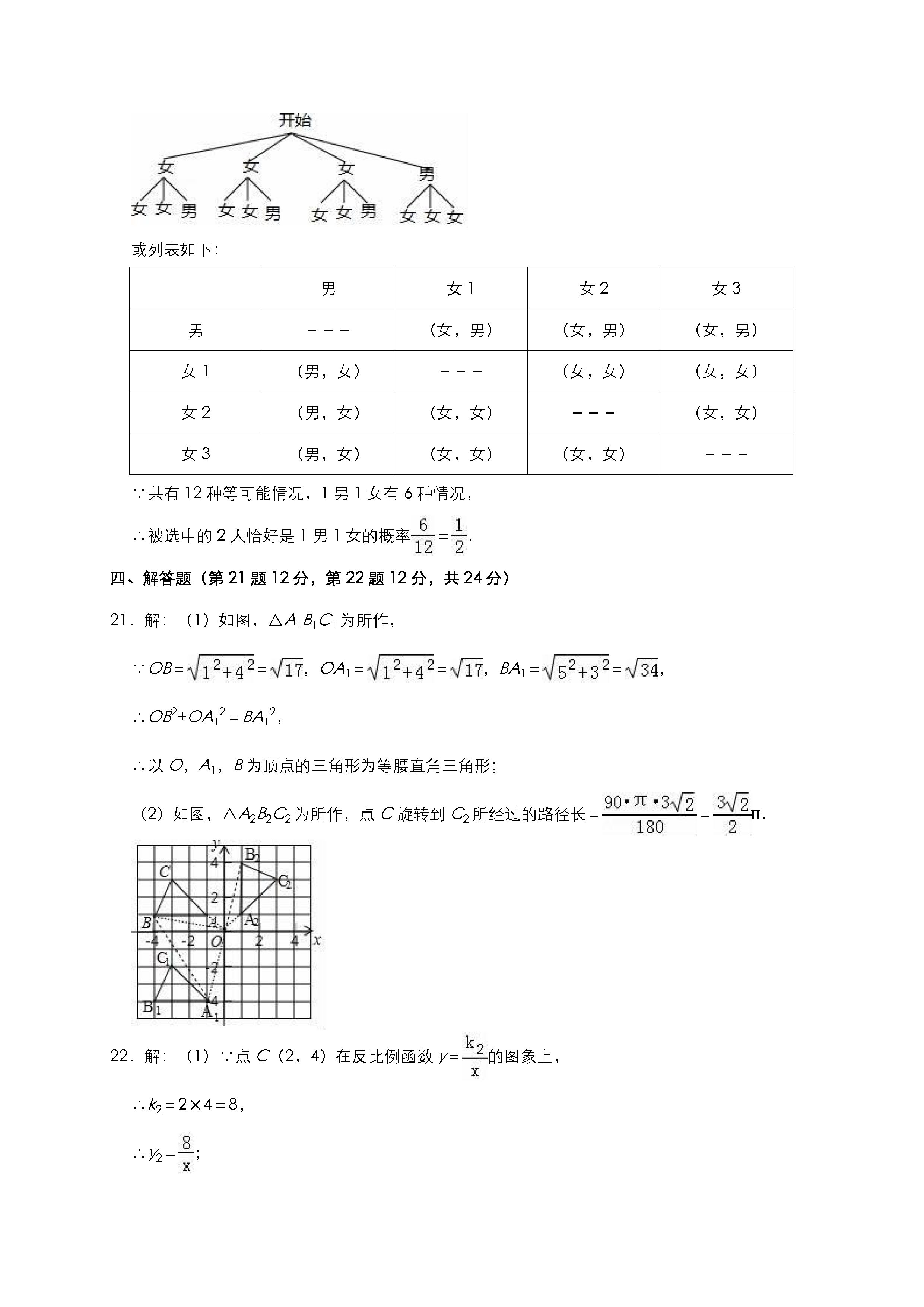 辽宁省葫芦岛市2018-2019八年级数学中考试题含答案及解析