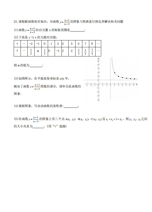 重庆市万州中学2018-2019八年级数学下册月考试题无答案