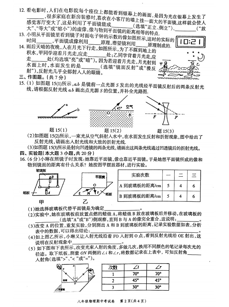 2019-2020广东省高州市八年级物理上册期中试题含答案