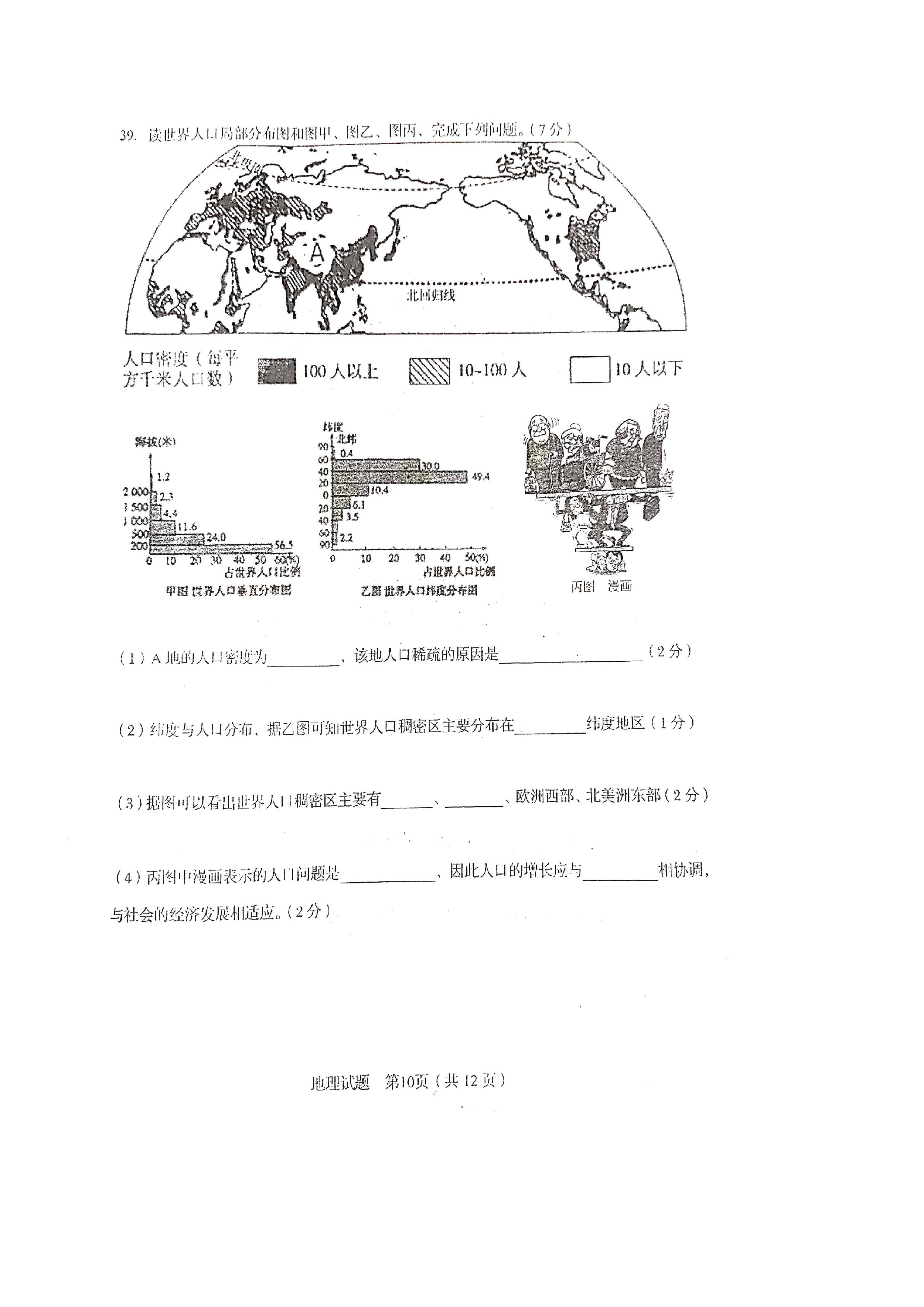 2019-2020山东青岛大学附中七年级地理上册期中试题无答案