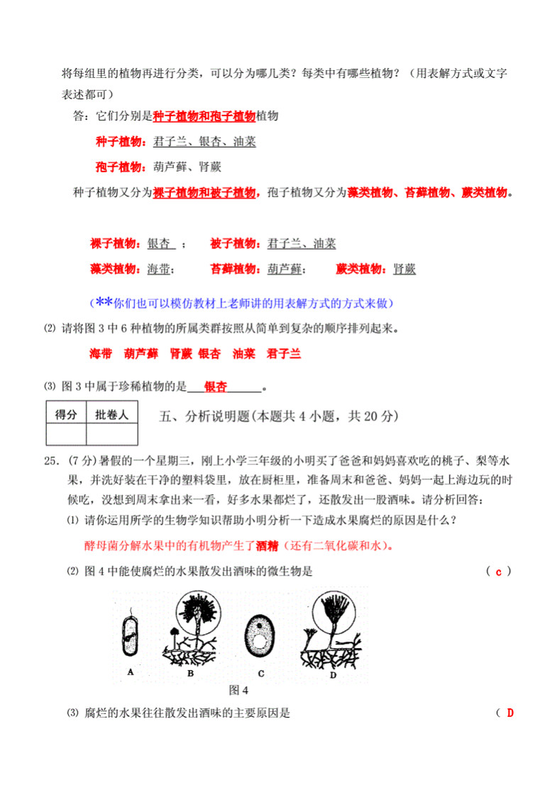 2019-2020贵州正安县初二生物上册期末试题含解析