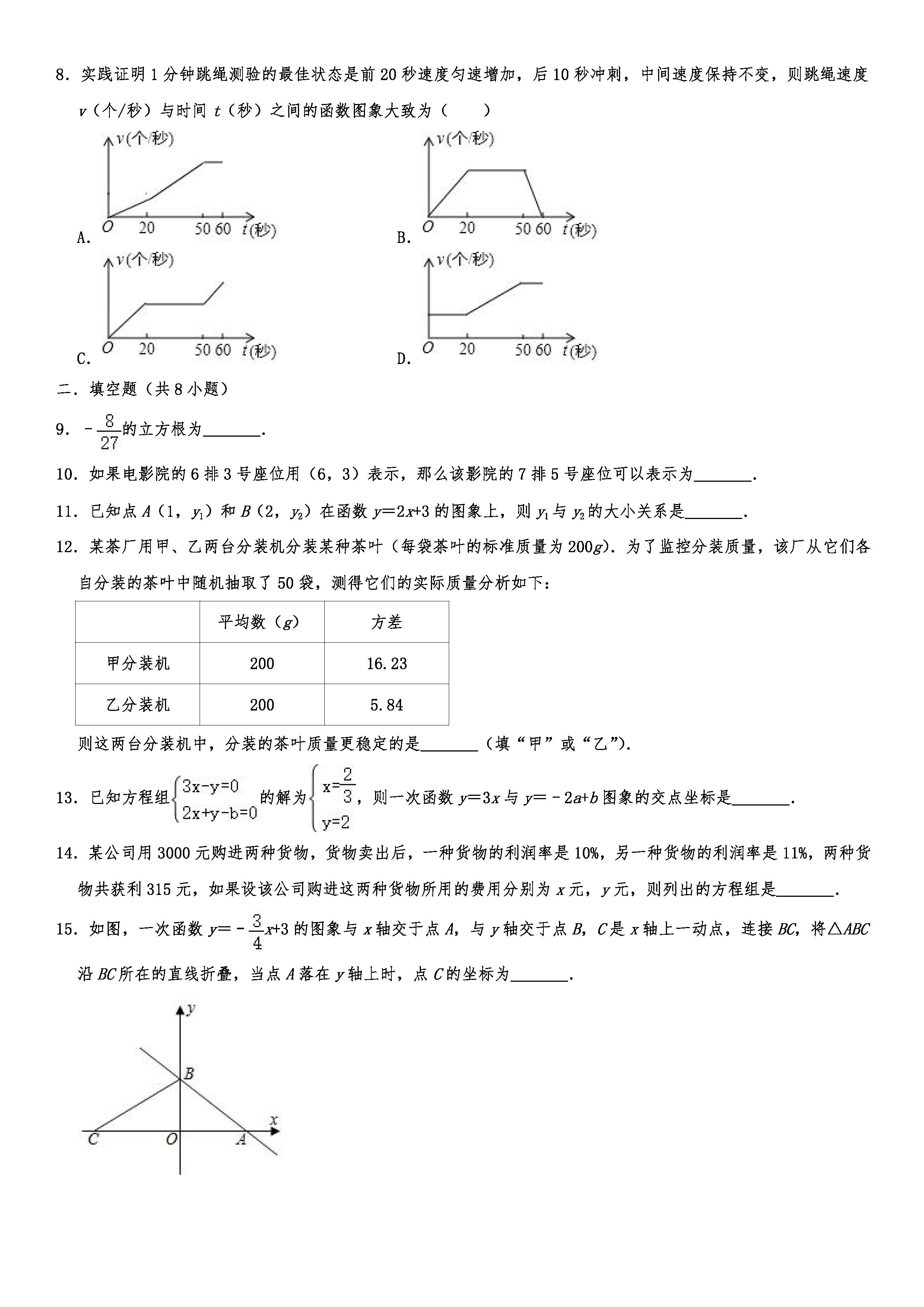 2019-2020辽宁锦州初二数学上册期末试题（解析版）