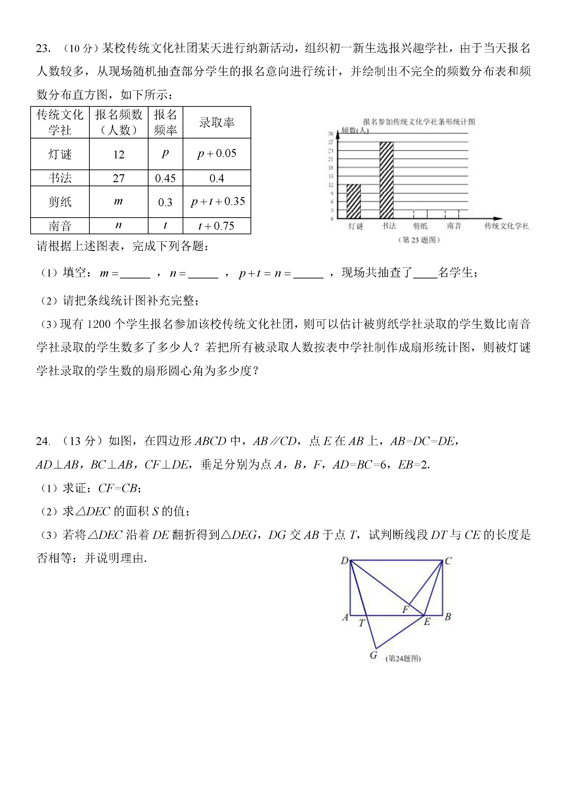 2019-2020福建晋江初二数学上册期末试题无答案