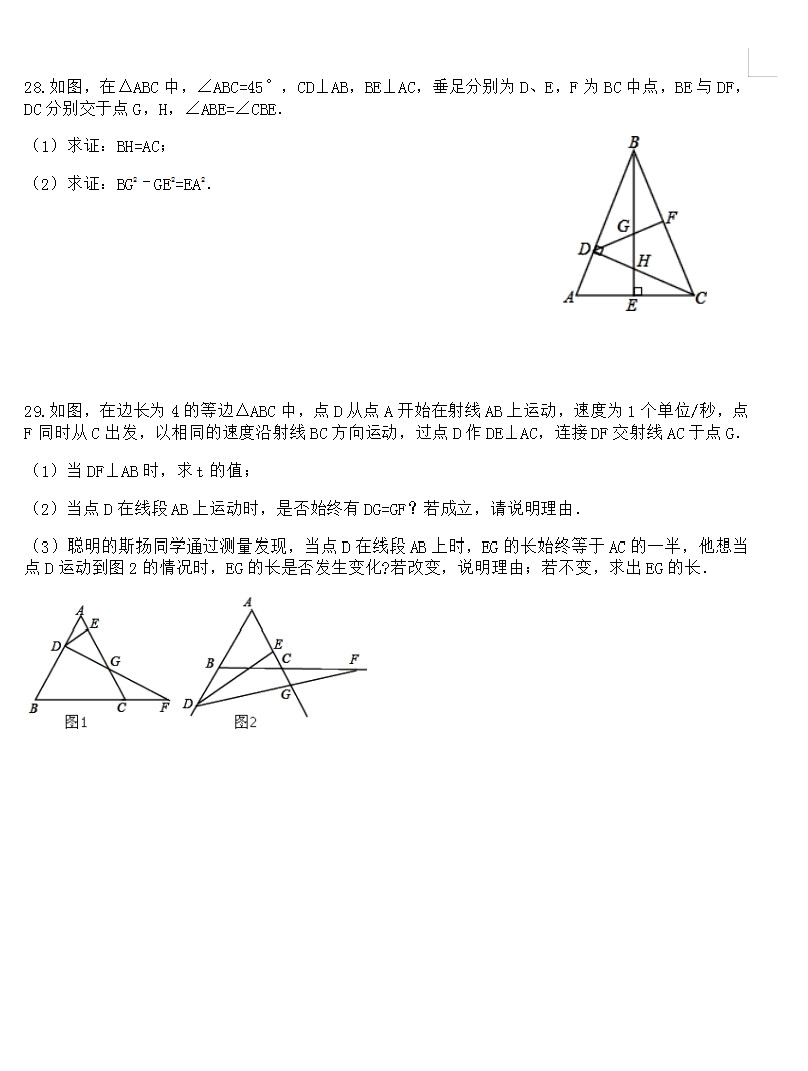 2019-2020湖北襄阳阳光学校初二数学上期末试题无答案