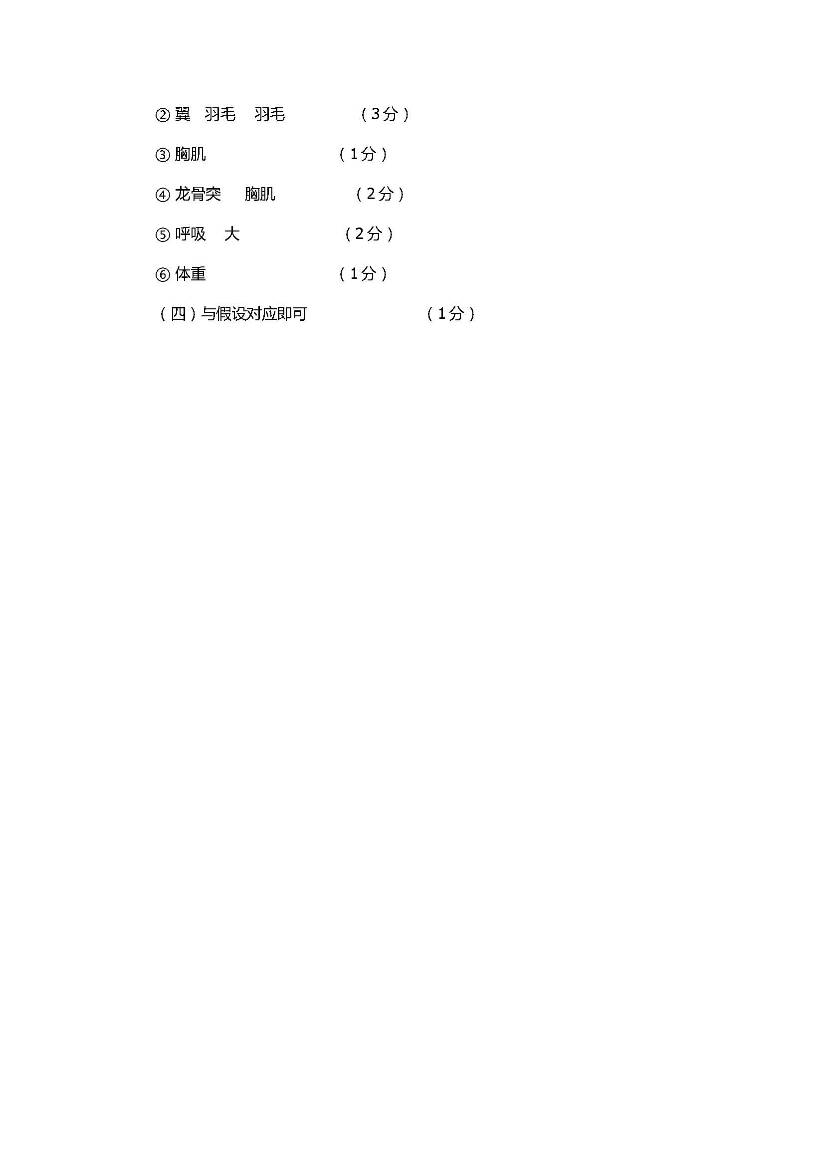 2017初二年级下册生物期中试卷带参考答案及评分标准